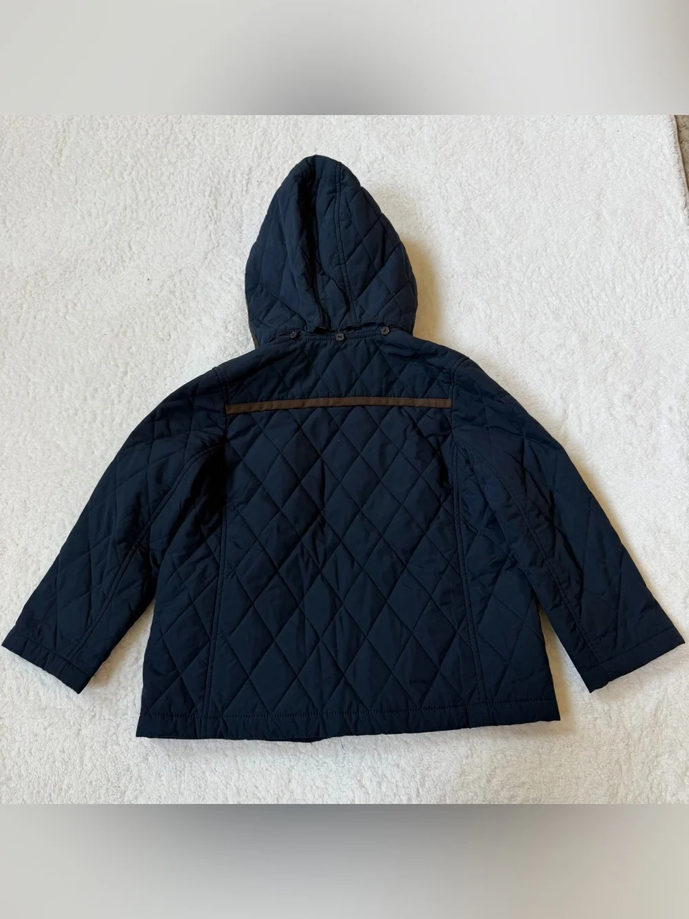 Burberry Quilted Children’s Coat with Detachable Hood in Ink Blue size 5 Boy